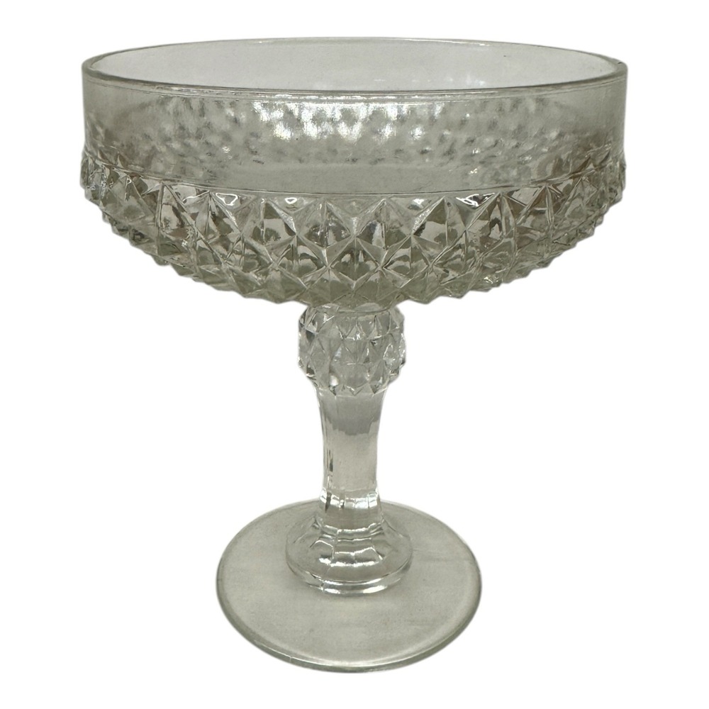 Indiana Glass Diamond Point Tall Footed Pedestal Candy Dish